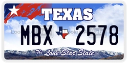 MBX2578  license plate in TX