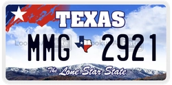 MMG2921  license plate in TX