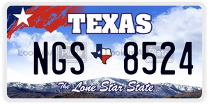NGS8524 license plate in Texas