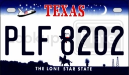 PLF8202 license plate in Texas