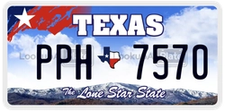 PPH7570  license plate in TX