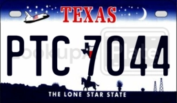 PTC7044 license plate in Texas