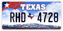 RHD4728  license plate in TX
