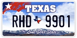 RHD9901  license plate in TX
