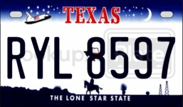 RYL8597 license plate in Texas