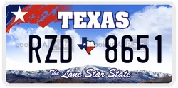 RZD8651  license plate in TX