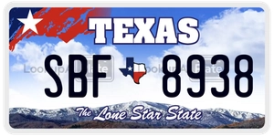SBF8938 license plate in Texas