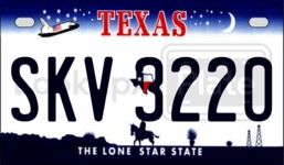 SKV3220 license plate in Texas