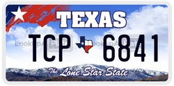 TCP6841  license plate in TX