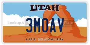 3M0AV license plate in Utah