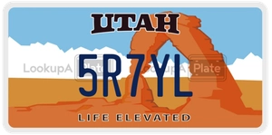 5R7YL license plate in Utah