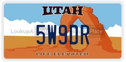 5W9DR  license plate in UT