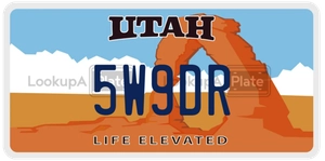 5W9DR license plate in Utah