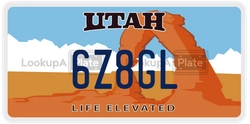 6Z8GL  license plate in UT