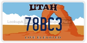 78BC3 license plate in Utah
