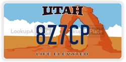 8Z7CP  license plate in UT