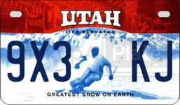 9X3KJ license plate in Utah