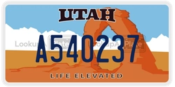 A540237  license plate in UT