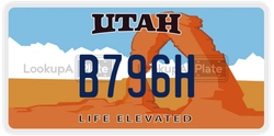 B796H  license plate in UT