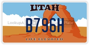 B796H license plate in Utah
