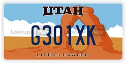 G301XK  license plate in UT