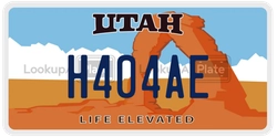 H404AE  license plate in UT