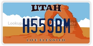 H559BM license plate in Utah