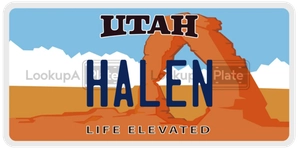 HALEN license plate in Utah