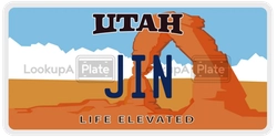 JIN  license plate in UT