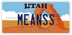 MEANSS license plate in Utah