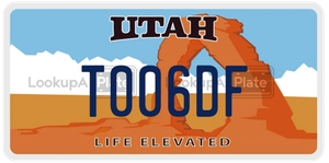 T006DF license plate in Utah