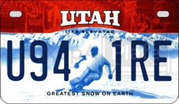 U941RE license plate in Utah