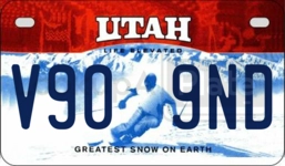 V909ND license plate in Utah