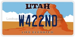 W422ND  license plate in UT