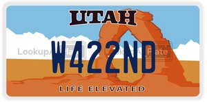 W422ND license plate in Utah