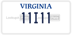 11I11  license plate in VA