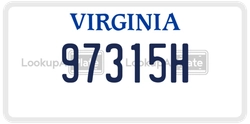 97315H  license plate in VA