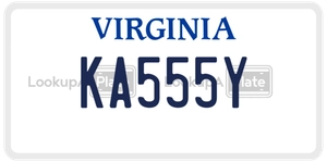 KA555Y license plate in Virginia