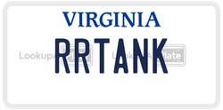 RRTANK  license plate in VA