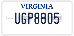 UGP8805  license plate in VA