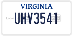 UHV3541  license plate in VA