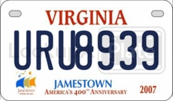 URU8939  license plate in VA