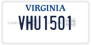 VHU1501 license plate in Virginia