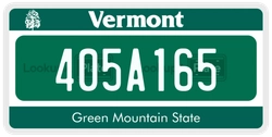 405A165  license plate in VT