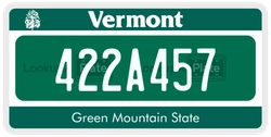 422A457  license plate in VT