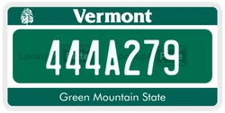 444A279  license plate in VT