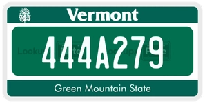 444A279 license plate in Vermont