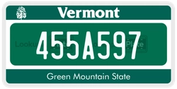 455A597  license plate in VT