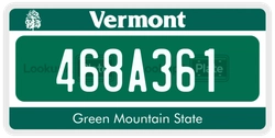 468A361  license plate in VT