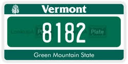 8182  license plate in VT